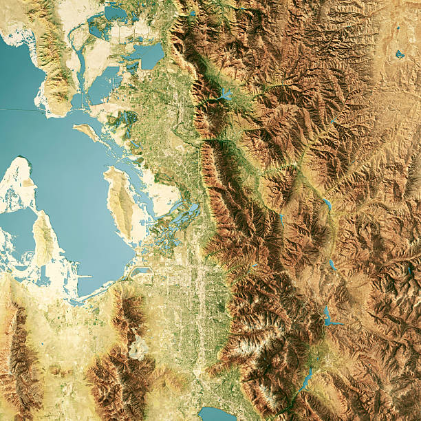 istock Wasatch Mountains Utah Satellite Topographic Map 3D Render Color 2232494288
