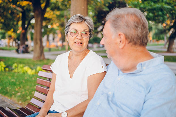 istock Senior couple enjoy in park 2232499145