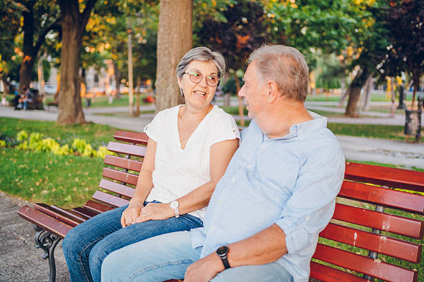 istock Senior couple enjoy in park 2232499748