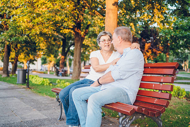 istock Senior couple enjoy in park 2232500259