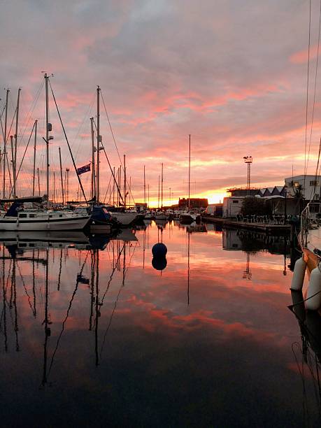 istock Sunset over Southwick Marina 2232507316
