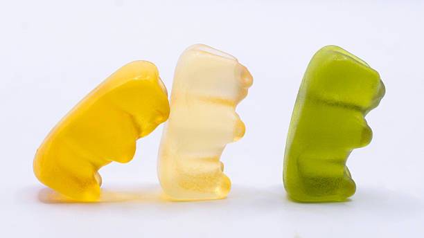 Colorful Gummy Bears in a Row
