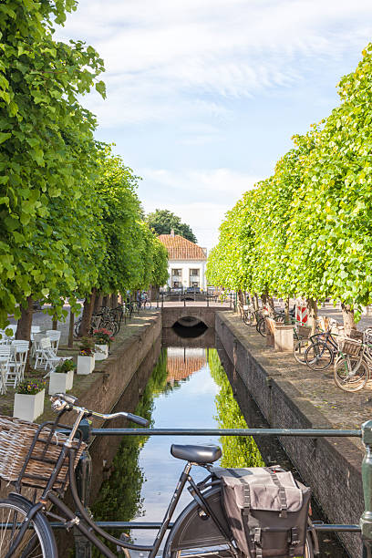 istock Bicycles parked along canal at Elburg 2232511660
