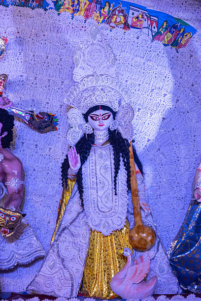 istock Idol of goddess durga in pandal during navrati 2232512399