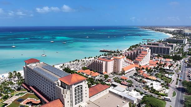 istock Palm Beach At Noord In Oranjestad Aruba. 2232517849