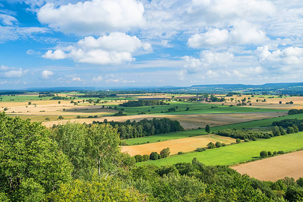 istock Cultivated landscape view in a rural area 2232521690