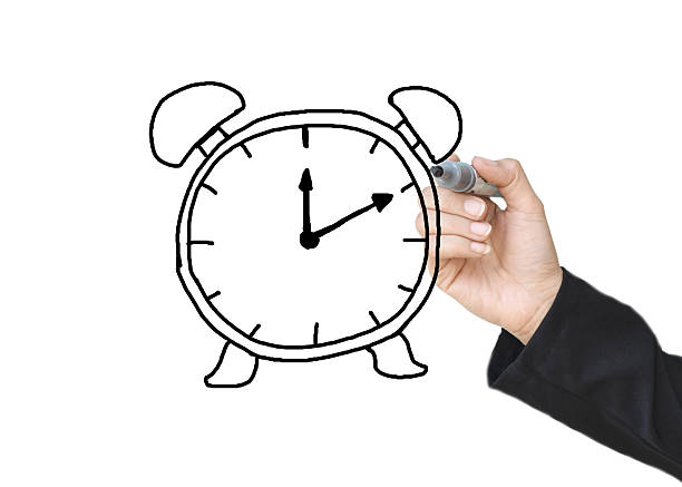 istock Business hand writing Time for Change on a drawn clock with white marker on transparent wipe board. 2232524381
