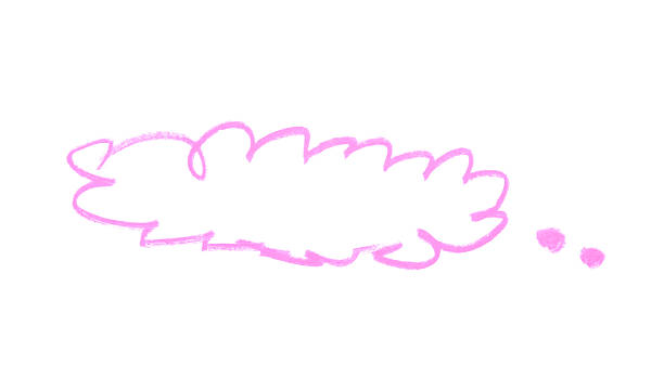 Hand drawn empty speech bubble shape color pencil on white background for design in your work business concept.