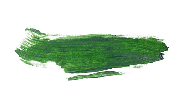 istock Green watercolor blush isolated on white background. 2232525233