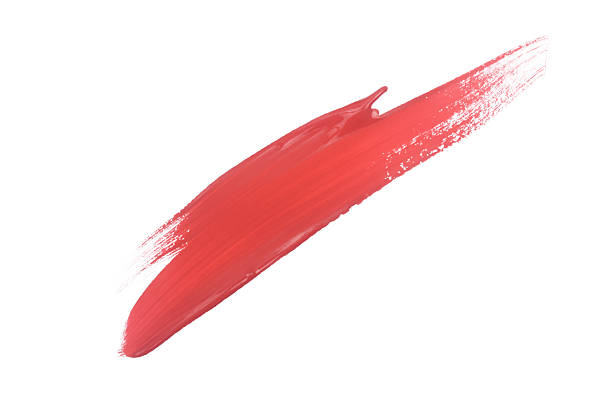 istock Red watercolor paint brush stroke isolated on white background. 2232525547