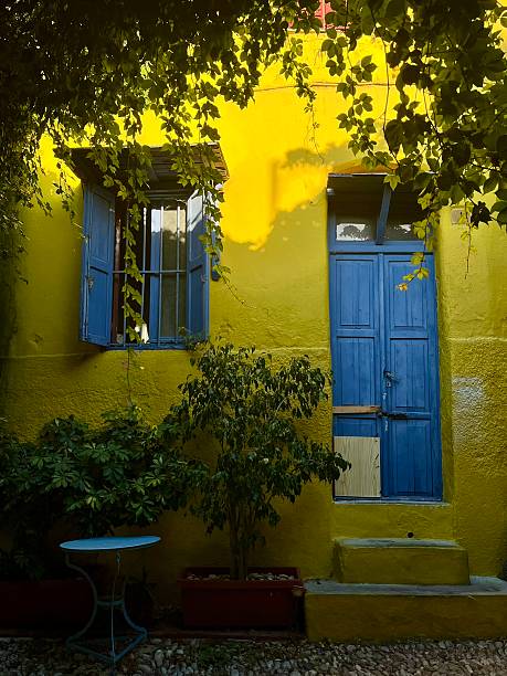 Greece - Rhodes Island - old town - yellow architecture