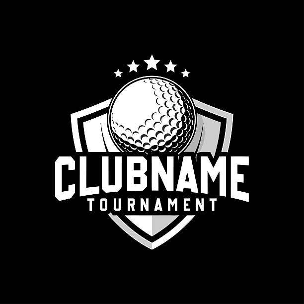 Golf sport logo with shield. Modern logo for golf club or tournament.