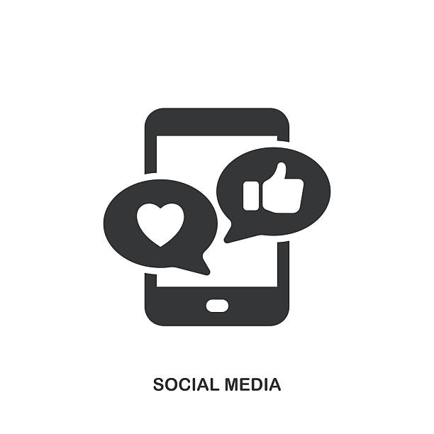 stockillustraties, clipart, cartoons en iconen met social media glyph solid icon. solid icon that can be applied anywhere, simple, pixel perfect and modern style. - socialmediapictogram
