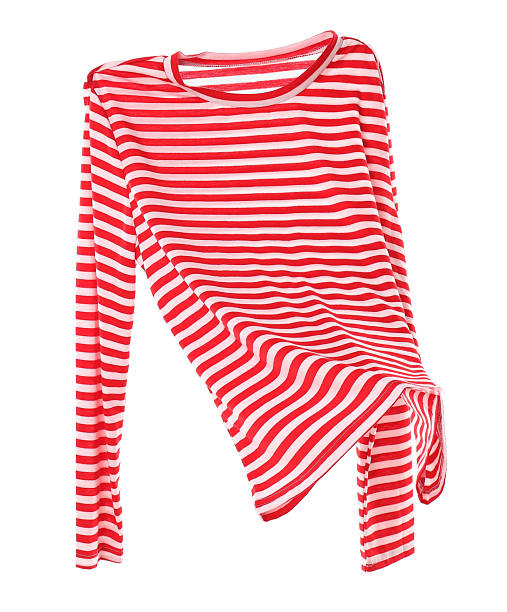 istock One striped long sleeve shirt in air isolated on white 2232532592
