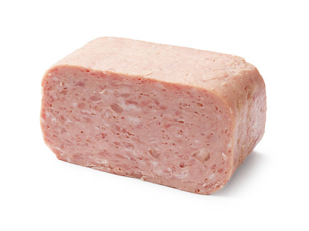 istock Whole piece of canned meat isolated on white 2232534247