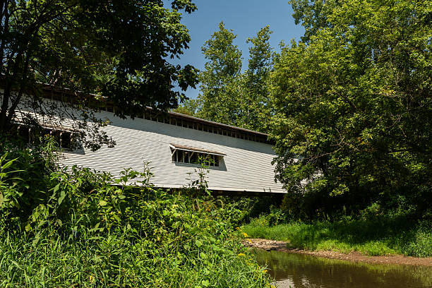 Photo taken of the Schlicher Covered Bridge in the Lehigh Valley Zoo in Schnecksville, PA near the Lehigh Valley Zoo
