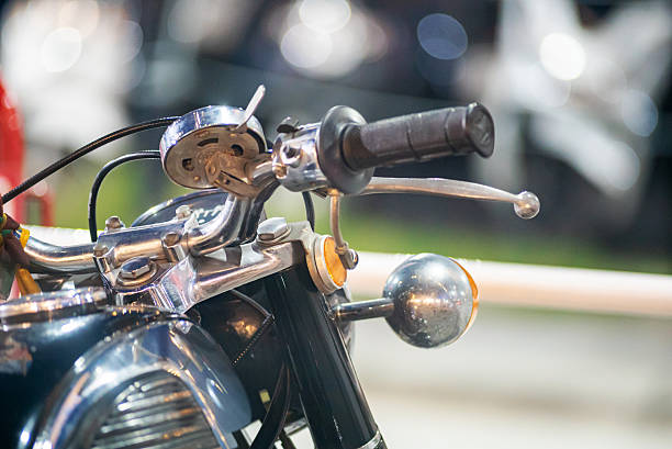 Two old Soviet military motorcycles Dniepr K-750 in the field
