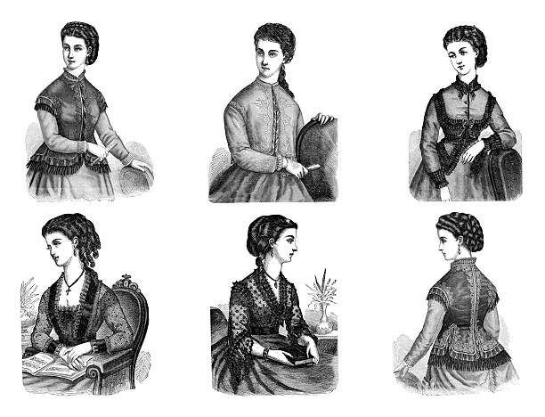 Antique engraving woodcut illustration: Fashion