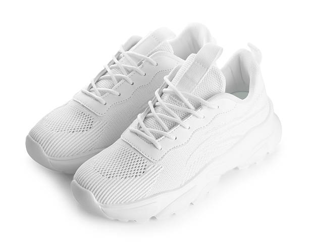 istock Pair of stylish sneakers isolated on white 2232539316
