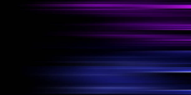 istock Abstract horizontal light effect on black background. Purple and blue lens flare. 2232540119