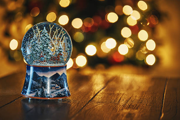 istock Christmas Decoration with Snow Globe and Holiday Lights 2232556663
