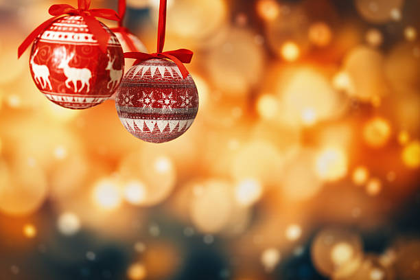 istock Christmas Decoration with Baubles and Holiday Lights 2232557558