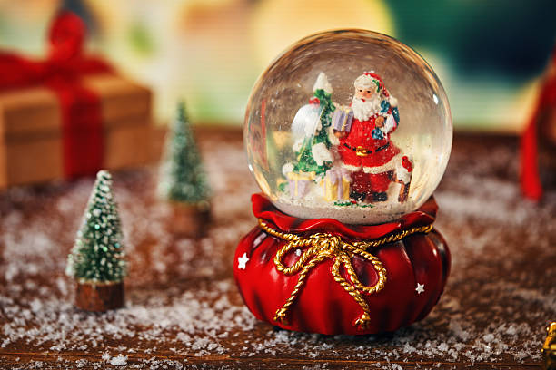 Christmas Decoration with Snow Globe and Holiday Lights
