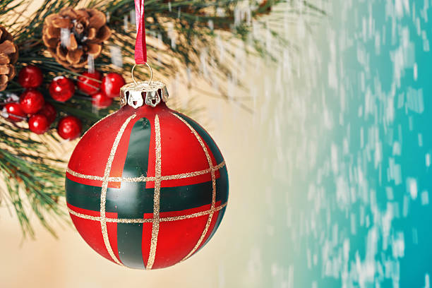 Christmas Decoration with Baubles and Holiday Lights
