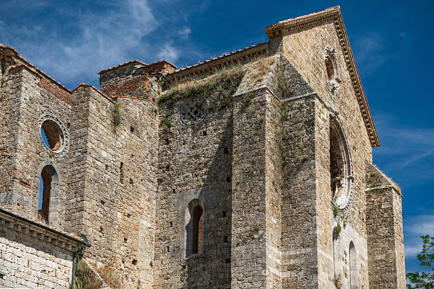 San Galgano, Italy - 06 24 2025: Abbey built in 1288 A.D. in the province of Siena, Tuscany - Italy