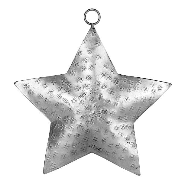 istock Silver christmas star ornament isolated on white 2232563020
