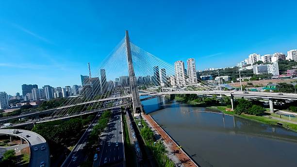 istock Famous Cable Bridge At Downtown Sao Paulo Brazil. 2232571475