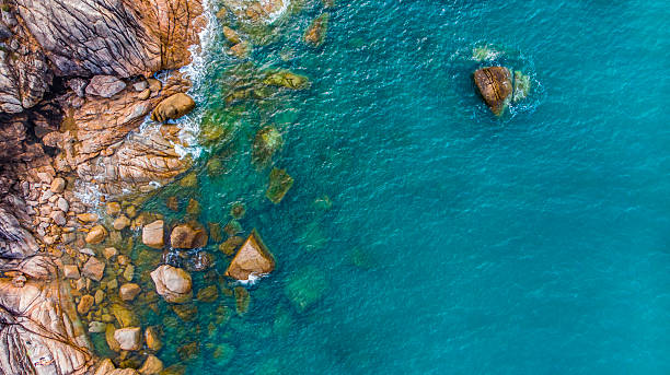 istock Drone views of a tropical stone coastline 2232573115