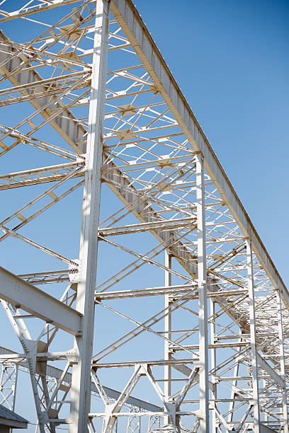istock White industrial trestle against blue sky 2232582303