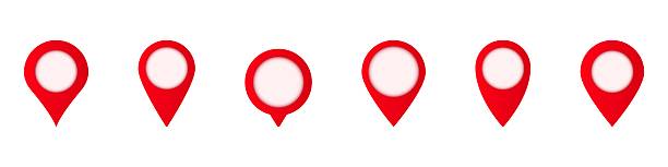 istock Red location pin icons in various styles for maps and navigation applications 2232585547