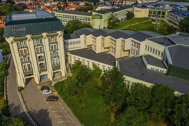 istock Aerial view of a modern educational building complex. 2232587655