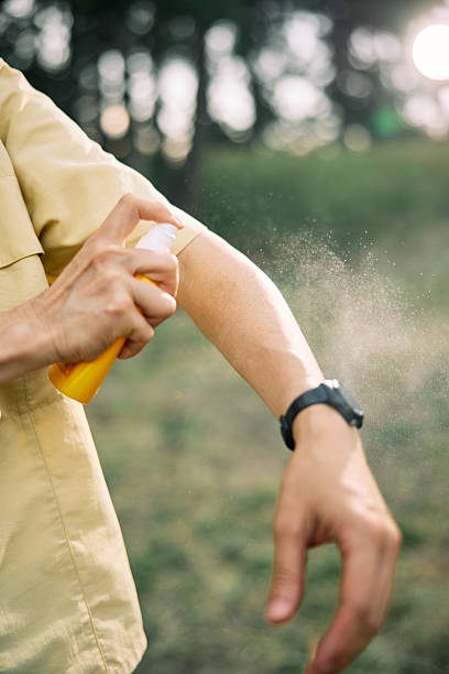 istock Applying Spray Outdoors for Skin Protection on a Sunny Day 2232592791