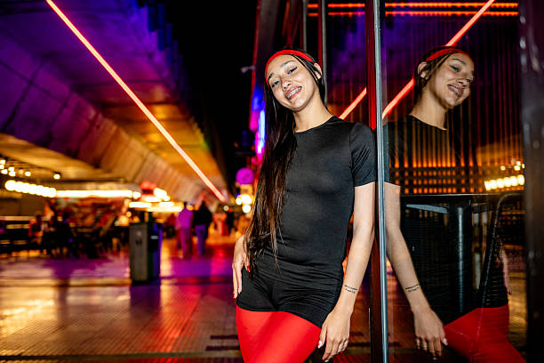 portrait of a young woman in the city