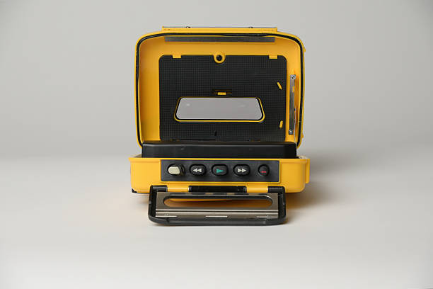 istock Retro cassette player with earbuds, 1990s 2232602828