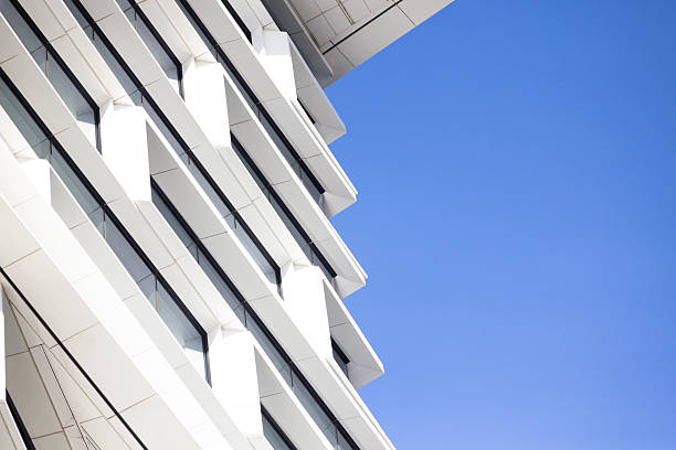 istock Closeup modern corporate building, abstract background with copy space 2232608716