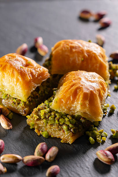 istock Traditional pistachio baklava on granite. 2232609734