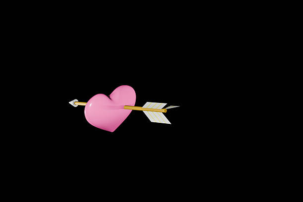 Pink heart pierced by an arrow