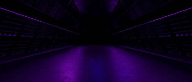 Neon-Lit Sci-Fi Corridor Futuristic Architecture and Glowing Ambiance