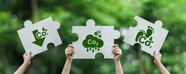 istock CO2 Carbon Emission Reduction, Carbon Neutral Concept, Low Carbon, Carbon Footprint, Net Zero Greenhouse Gas Emissions Target, Sustainable Development, Green Business, Holding CO2 Symbol jigsaw  Paper 2232622037