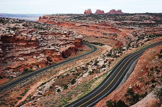winding highway in canyon land