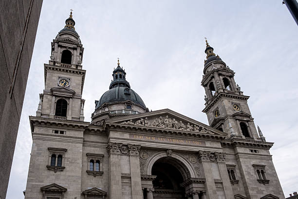 Budapest, Hungary – Architectural detail of St. Stephen’s Basilica, Hungary’s largest church and a defining Neo-Classical landmark. Revered for its grandeur, symmetry, and national spiritual role.