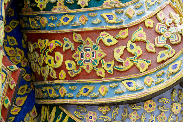 istock Colorful Details of Decorative Element on Temple Structure in Thailand 2232628222