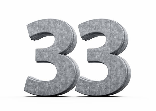 istock Concrete Number Thirty Three 33 Digit Made Of Grey Concrete Stone White Background 3d Illustration 2232628669