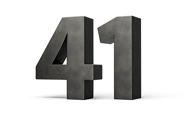 istock Number Forty one 41 Digit Made Of Gray Smooth Cast Iron Isolated On White Background 3d Illustration 2232628698