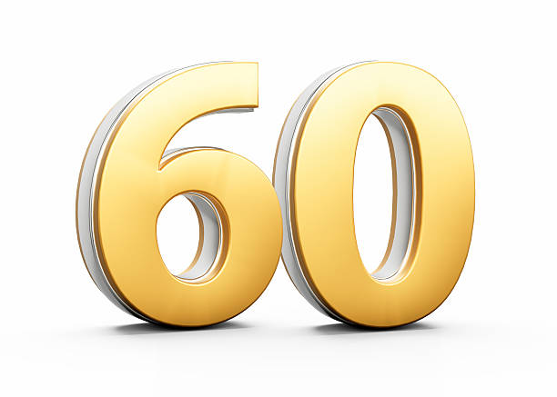 istock 3D Golden Shiny Number 60 Sixty With Silver Outline On White Background 3D Illustration 2232628708