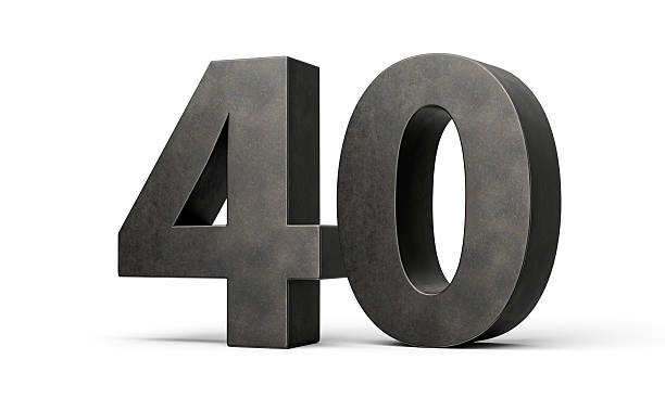 istock Number Forty 40 Digit Made Of Gray Smooth Cast Iron Isolated On White Background 3d Illustration 2232628719